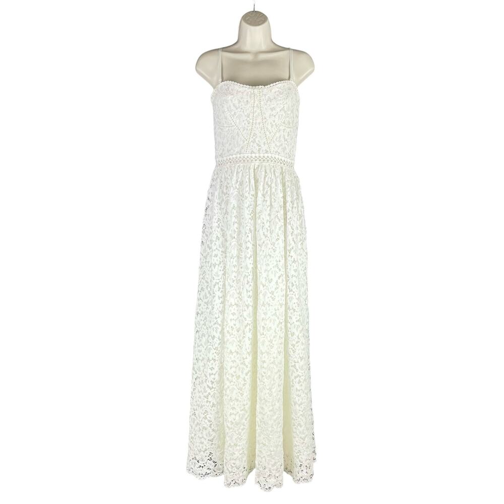 Jonathan Simkhai Strapless Lace Bridal Dress Convertible White Size 6 - Picture 5 of 12